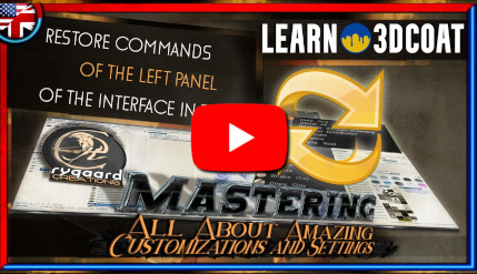 Restore commands of the left panel of the interface in 3dcoat Restore commands of the left panel of the interface in 3dcoat