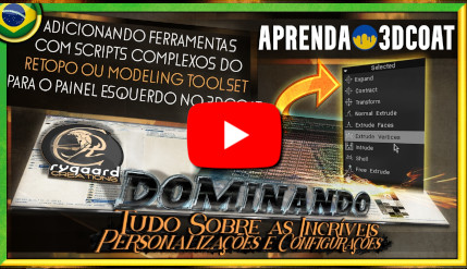 Adicionando ferramentas com scripts complexos do retopo ou modeling toolset para o painel esquerdo no 3dcoat Adicionando ferramentas com scripts complexos do retopo ou modeling toolset para o painel esquerdo no 3dcoat
