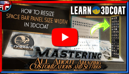 How to resize space bar panel size width in 3dcoat How to resize space bar panel size width in 3dcoat